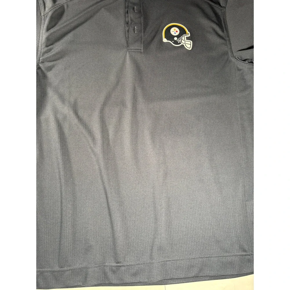 Cutter & Buck CB DryTec Pittsburgh Steelers Polo Shirt Mens Medium Gray NFL - Picture 2 of 7